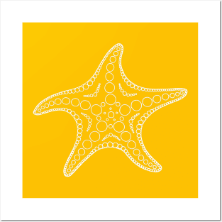 Starfish (white/yellow) Posters and Art